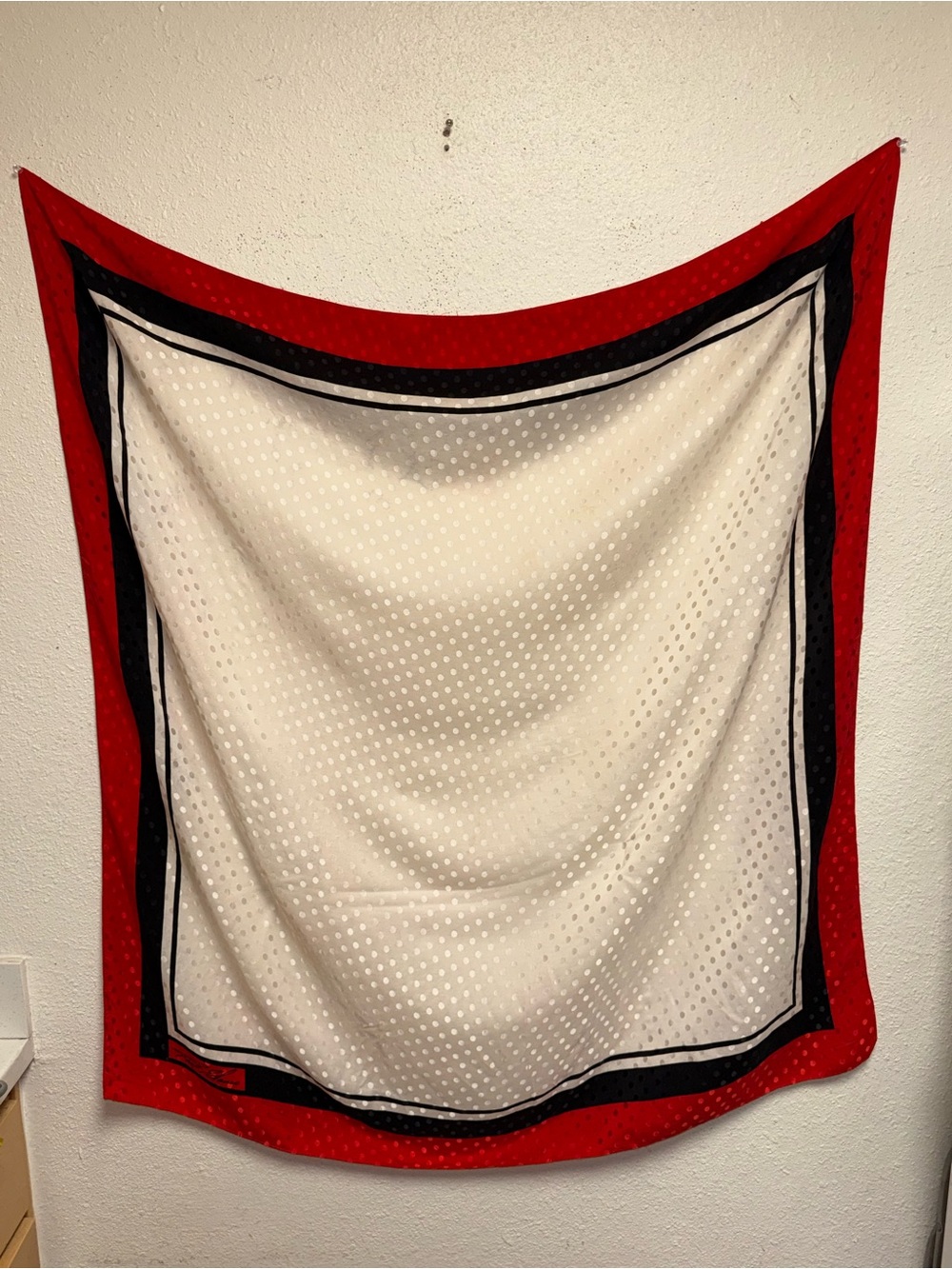 Classic Red and Cream Polka Dot Decorative Scarf